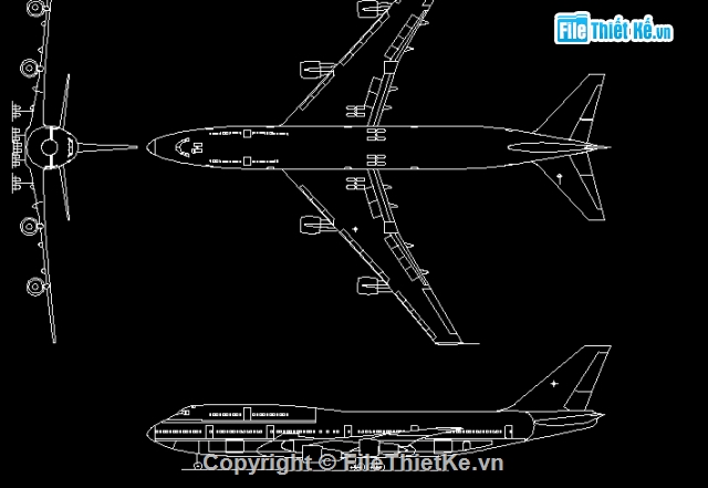 mô hình máy bay,bản vẽ máy bay,autocad máy bay
